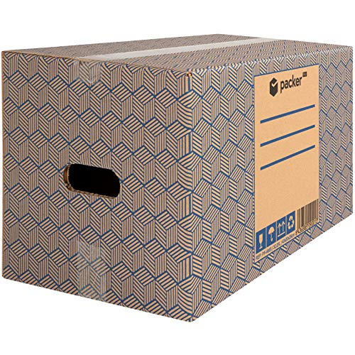 packer PRO Packung mit 20 Kartons für Umzüge und Aufbewahrung mit Griffen, 430 x 300 x 250 mm von packer PRO