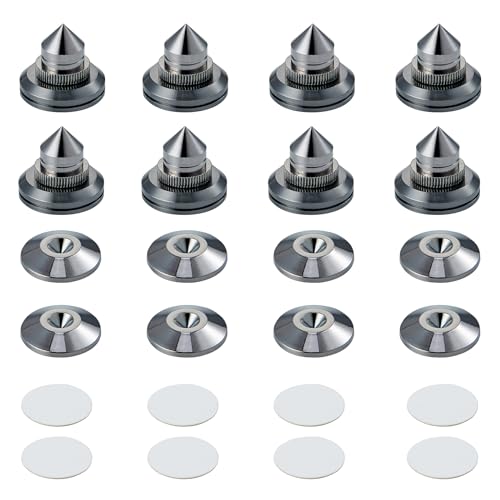 Pailvens Lautsprecher Spikes 8er Set, Lautsprecher Füße Höhenverstellbar aus Kupferlegierung, Subwoofer Spikes mit 16x Klebepads, Boxenständer Lautsprecherständer für CD DVD-Player, Schwarz Pailvens Lautsprecher Spikes 8er Set, Lautsprecher Füße Höhenverstellbar aus Kupferlegierung, Subwoofer Spikes mit 16x Klebepads, Boxenständer Lautsprecherständer für CD DVD-Player, Schwarz von pailvens