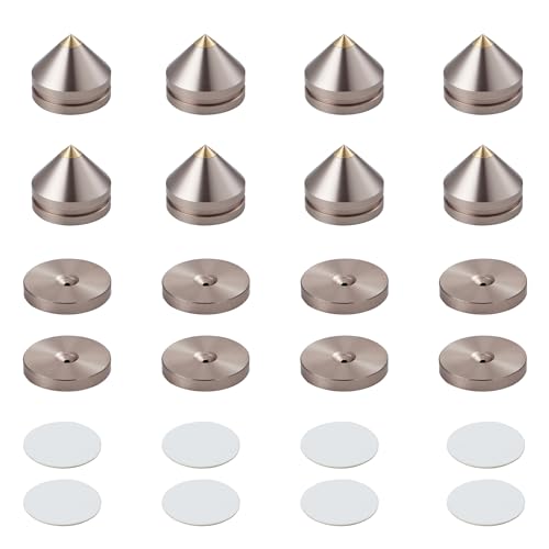 Pailvens Lautsprecher Spikes 8er Set, Lautsprecher Füße aus Alulegierung, Subwoofer Füße mit 16x Klebepads, Lautsprecherständer Boxenständer für HiFi-Lautsprecher, CD DVD Player, Gold Pailvens Lautsprecher Spikes 8er Set, Lautsprecher Füße aus Alulegierung, Subwoofer Füße mit 16x Klebepads, Lautsprecherständer Boxenständer für HiFi-Lautsprecher, CD DVD Player, Gold von pailvens