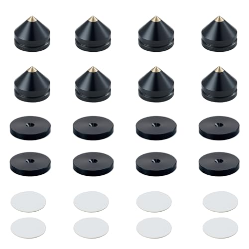 Pailvens Lautsprecher Spikes 8er Set, Lautsprecher Füße aus Alulegierung, Subwoofer Füße mit 16x Klebepads, Lautsprecherständer Boxenständer für HiFi-Lautsprecher, CD DVD Player, Schwarz Pailvens Lautsprecher Spikes 8er Set, Lautsprecher Füße aus Alulegierung, Subwoofer Füße mit 16x Klebepads, Lautsprecherständer Boxenständer für HiFi-Lautsprecher, CD DVD Player, Schwarz von pailvens
