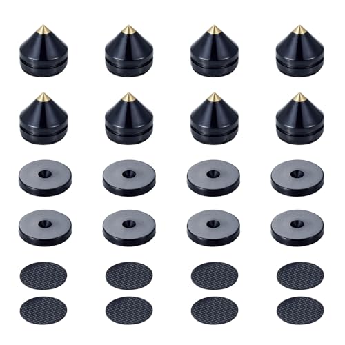 Pailvens Lautsprecher Spikes 8er Set, Leichtgewichtige Lautsprecher Füße aus Alulegierung, Subwoofer Füße mit 16x Klebepads, Lautsprecherständer Boxenständer für HiFi-Lautsprecher, CD Player, Schwarz Pailvens Lautsprecher Spikes 8er Set, Leichtgewichtige Lautsprecher Füße aus Alulegierung, Subwoofer Füße mit 16x Klebepads, Lautsprecherständer Boxenständer für HiFi-Lautsprecher, CD Player, Schwarz von pailvens