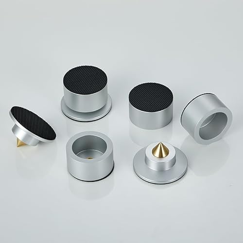 Pailvens Subwoofer Absorber Füße 4er Set, Lautsprecher Füße Höhenverstellbar aus Alulegierung, Shock Absorber Lautsprecherständer für CD DVD-Player, HiFi-Lautsprecher, Silber Pailvens Subwoofer Absorber Füße 4er Set, Lautsprecher Füße Höhenverstellbar aus Alulegierung, Shock Absorber Lautsprecherständer für CD DVD-Player, HiFi-Lautsprecher, Silber von pailvens