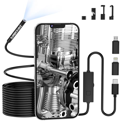 Pancellent 5,5MM 1920P Schlangen-Inspektions-Endoskop,Typ-C-Endoskop, Scope-Kamera mit 6 LED-Leuchten für Android- und iOS-Smartphones, iPhone, iPad, Samsung 5M von pancellent
