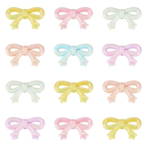 Pandahall Acrylperlen mit Schleife, Pastellfarben, niedliche Schleife, lose Perlen, schillernde Schleife, Abstandshalter für selbstgemachte Halsketten, Armbänder, Schlüsselanhänger, Schmuckherstellung Pandahall Acrylperlen mit Schleife, Pastellfarben, niedliche Schleife, lose Perlen, schillernde Schleife, Abstandshalter für selbstgemachte Halsketten, Armbänder, Schlüsselanhänger, Schmuckherstellung von pandahall