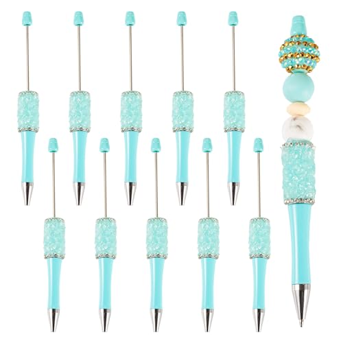 pandahall Kristall-Kugelschreiber, Kunststoff-Kugelschreiber, Glitzersteine, Strass, Perlenstift für Lehrer, Schule, Büro, Bastelbedarf, Cyan, 10 Stück pandahall Kristall-Kugelschreiber, Kunststoff-Kugelschreiber, Glitzersteine, Strass, Perlenstift für Lehrer, Schule, Büro, Bastelbedarf, Cyan, 10 Stück von pandahall