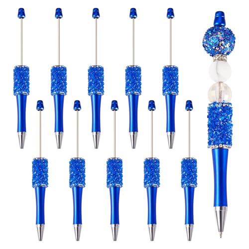 pandahall Kristall-Kugelschreiber aus Kunststoff, glitzernd, Strass, Perlenstift für Lehrer, Schule, Büro, Bastelbedarf, Blau, 10 Stück pandahall Kristall-Kugelschreiber aus Kunststoff, glitzernd, Strass, Perlenstift für Lehrer, Schule, Büro, Bastelbedarf, Blau, 10 Stück von pandahall