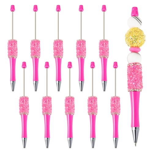 pandahall Kristall-Kugelschreiber aus Kunststoff, glitzernd, Strass, Perlenstift für Lehrer, Schule, Büro, Bastelbedarf, Fuchsia, 10 Stück pandahall Kristall-Kugelschreiber aus Kunststoff, glitzernd, Strass, Perlenstift für Lehrer, Schule, Büro, Bastelbedarf, Fuchsia, 10 Stück von pandahall