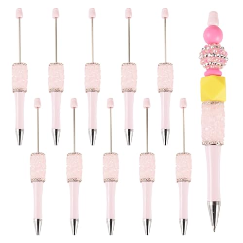 pandahall Kristall-Kugelschreiber aus Kunststoff, glitzernd, Strass, Perlenstift für Lehrer, Schule, Büro, Bastelbedarf, Rosa, 10 Stück pandahall Kristall-Kugelschreiber aus Kunststoff, glitzernd, Strass, Perlenstift für Lehrer, Schule, Büro, Bastelbedarf, Rosa, 10 Stück von pandahall