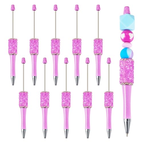 pandahall Kristall-Kugelschreiber aus Kunststoff, glitzernd, Strass, Perlenstift für Lehrer, Schule, Büro, Bastelbedarf, Violett, 10 Stück pandahall Kristall-Kugelschreiber aus Kunststoff, glitzernd, Strass, Perlenstift für Lehrer, Schule, Büro, Bastelbedarf, Violett, 10 Stück von pandahall