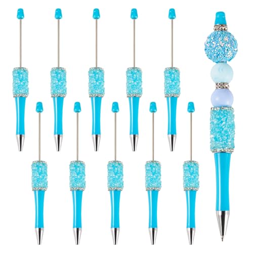 pandahall Kristall-Kugelschreiber aus Kunststoff, glitzernde Diamanten, Strass, Perlenstift für Lehrer, Schule, Büro, Bastelbedarf, Dunkelblau, 10 Stück pandahall Kristall-Kugelschreiber aus Kunststoff, glitzernde Diamanten, Strass, Perlenstift für Lehrer, Schule, Büro, Bastelbedarf, Dunkelblau, 10 Stück von pandahall