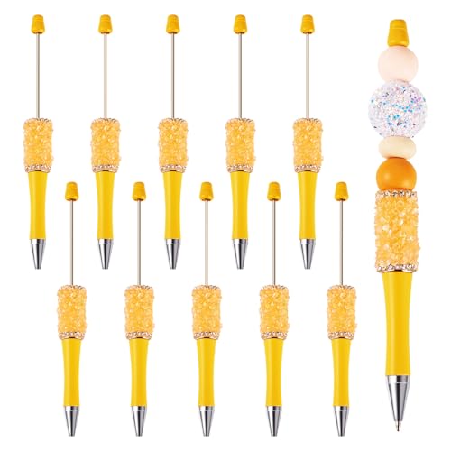 pandahall Kristall-Kugelschreiber aus Kunststoff, glitzernde Diamanten, Strass, Perlenstift für Lehrer, Schule, Büro, Bastelbedarf, Orange, 10 Stück pandahall Kristall-Kugelschreiber aus Kunststoff, glitzernde Diamanten, Strass, Perlenstift für Lehrer, Schule, Büro, Bastelbedarf, Orange, 10 Stück von pandahall