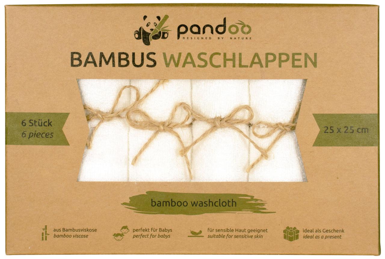 pandoo Waschlappen 25 cm x 25 cm weiß von pandoo