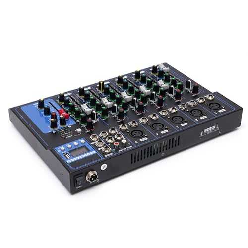 Digital DJ Mischpult Bluetooth Audio Sound Mixer 7-Kanal Sound Mixing Console Bluetooth Mischpult - Tragbares Musikmischpult für Aufnahme DJ Network, leicht und langlebig, 3-Band Equalization von panfudongk