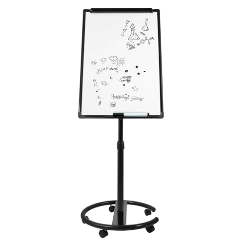 Magnetisches Whiteboard 90x60cm höhenverstellbar mit 5 Universalrädern und 360° Drehung ideal für Schule Büro und Zuhause Whiteboard Tafel für Kinder und Erwachsene (Schwarz) von panfudongk