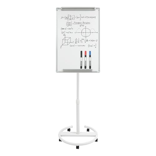 Magnetisches Whiteboard 90x60cm höhenverstellbar mit 5 Universalrädern und 360° Drehung ideal für Schule Büro und Zuhause Whiteboard Tafel für Kinder und Erwachsene (Weiß) von panfudongk