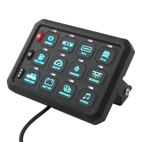 Schalttafel Mit App Steuerung 12V 24V 80A IP65 Wasserdicht Aluminiumlegierung Für RV Yacht Offroad LKW LED Lichtsteuerung (12 Wege) von panfudongk