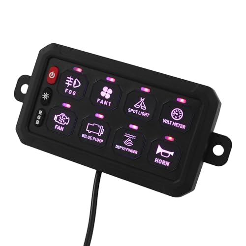 Schalttafel Mit App Steuerung 12V 24V 80A IP65 Wasserdicht Aluminiumlegierung Für RV Yacht Offroad LKW LED Lichtsteuerung (8 Wege) von panfudongk
