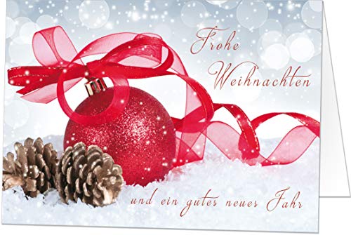 100 Exklusive Weihnachtskarten (Klappkarten) mit Umschlag, perfekt für stilvolle Grüße an Geschäftspartner und Freunde von paperSky