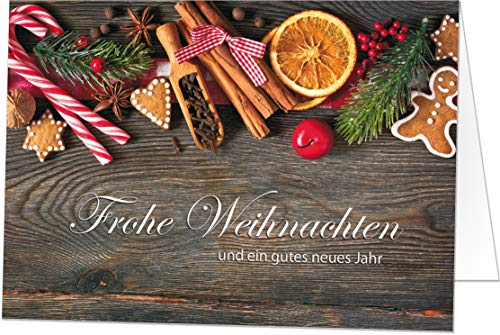 50 Exklusive Weihnachtskarten (Klappkarten) mit Umschlag, perfekt für Stilvolle Grüße an Geschäftspartner und Freunde von paperSky