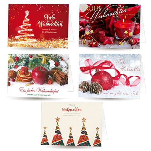 Weihnachtskarten (Klappkarten) mit Umschlag (5 Stück) von paperSky