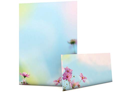 Blumen Briefpapier Set COSMEA, 40-teilig mit 20 Blatt 20 Kuverts von dirxbuschinger