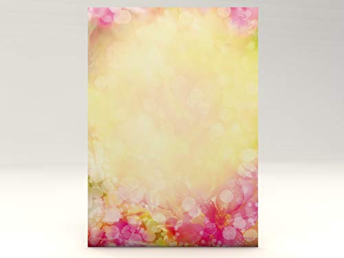 Blumen Fantasie Motivpapier Flower Fantasy, 100 Blatt Briefpapier DIN A4 von paperandpicture.de