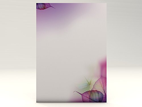 Briefpapier | Magic Leaves | 50 Blatt Malerisches Motivpapier DIN A4 von dirxbuschinger