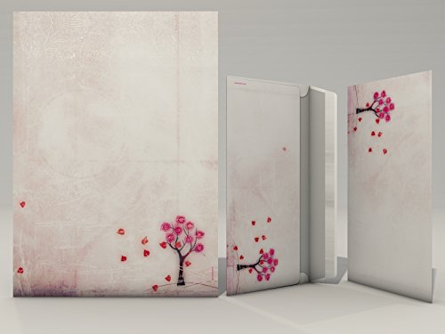 Briefpapier Set | Verträumter Herbst | 20 Blatt Herbstliches Motivpapier A4 | 20 Briefumschläge OHNE FENSTER im DIN LANG-Format von dirxbuschinger