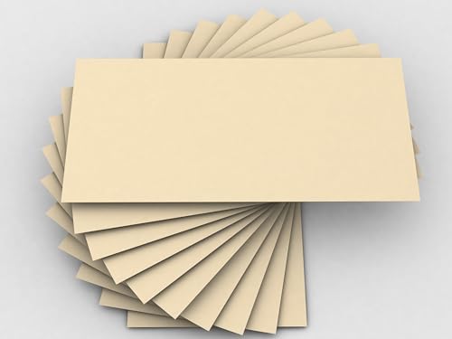 Farbige Briefumschläge BEIGE | 50 Stück | DIN LANG | haftklebend | Effekt-Umschlag | Kuvert von paperandpicture.de