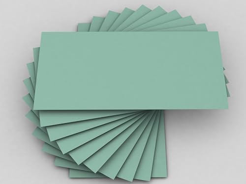 Farbige Briefumschläge MINT | 100 Stück | DIN LANG | haftklebend | Effekt-Umschlag | Kuvert von paperandpicture.de