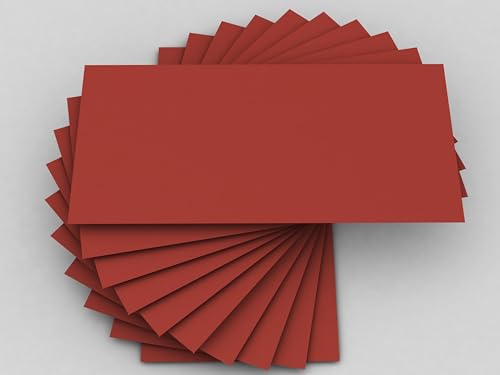 Farbige Briefumschläge ROT | 10 Stück | DIN LANG | haftklebend | Effekt-Umschlag | Kuvert von paperandpicture.de