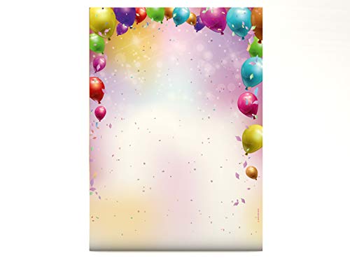 Party Feiern Karneval Motivpapier Konfetti, 50 Blatt Briefpapier DIN A4, 90g/qm von dirxbuschinger