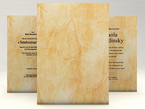 Urkundenpapier"Carrara" 50 Blatt | klassisch | für Urkunden Zertifikate | DIN A4 190g/qm | hochwertig | Briefpapier | Kartonpapier | certificate paper | Blanko Urkunde | Anerkennung Papier von paperandpicture.de