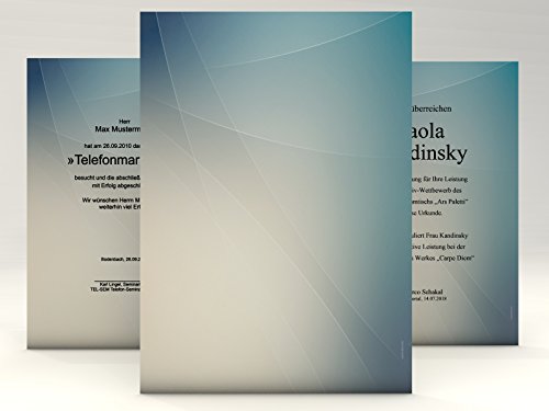 Urkundenpapier "Conture" 10 Blatt | modern | für Urkunden Zertifikate | DIN A4 190g/qm | hochwertig | Briefpapier | Kartonpapier | certificate paper | Blanko Urkunde | Anerkennung Papier von paperandpicture.de