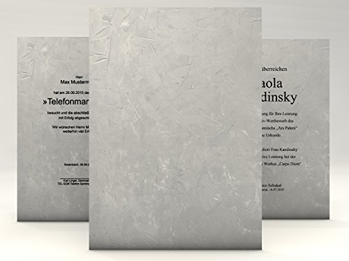Urkundenpapier "Structure Grau" 10 Blatt | universal | für Urkunden Zertifikate Speisekarten | DIN A4 190g/qm | hochwertig | Briefpapier | Kartonpapier | certificate paper | Blanko Urkunde | Anerkennung Papier Urkundenpapier "Structure Grau" 10 Blatt | universal | für Urkunden Zertifikate Speisekarten | DIN A4 190g/qm | hochwertig | Briefpapier | Kartonpapier | certificate paper | Blanko Urkunde | Anerkennung Papier von dirxbuschinger
