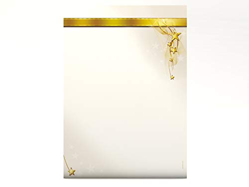 Weihnachtliches Motivpapier Sternenband, A4, 20 Blatt Weihnachtsbriefpapier mit Motiv von paperandpicture.de