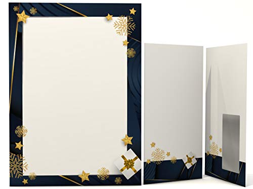 Weihnachtsbriefpapier | Christmas Elegance | 50 Blatt Motivpapier A4 | 50 Briefumschläge OHNE FENSTER im DIN LANG-Format von paperandpicture.de