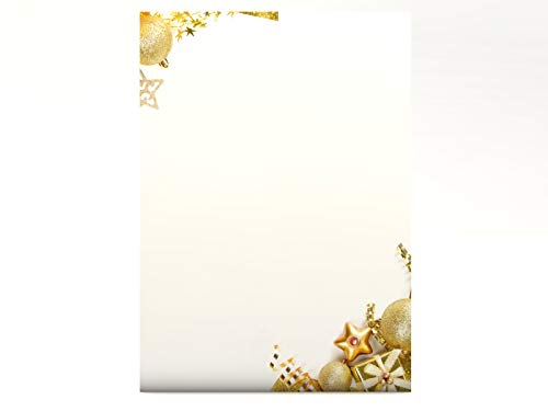 Weihnachtsbriefpapier Goldene Gaben, A4, 100 Blatt weihnachtliches Briefpapier von paperandpicture.de