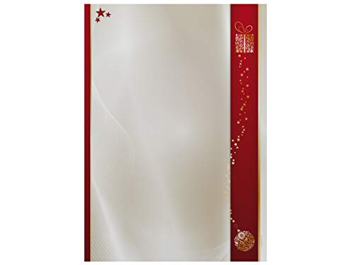 Weihnachtsbriefpapier | Goldene Weihnacht | 50 Blatt weihnachtliches Motivpapier DIN A4 von paperandpicture.de