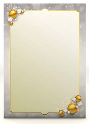 Weihnachtsbriefpapier Weihnachtlicher Rahmen, 50 Blatt A4 von dirxbuschinger