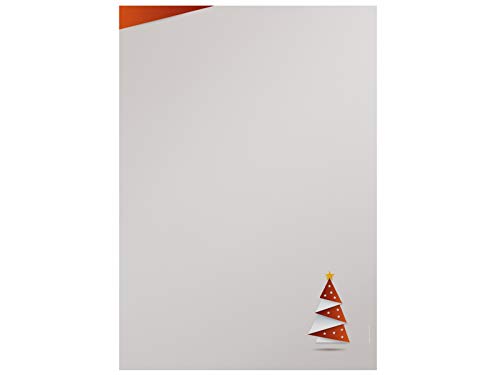 Weihnachtsbriefpapier | Weihnachtsorigami ROT | 100 Blatt Motivpapier DIN A4 von paperandpicture.de