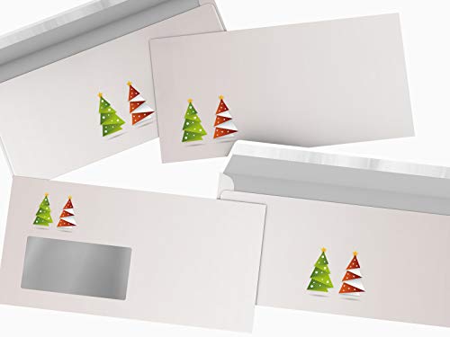 Weihnachtsbriefumschläge | Weihnachtsorigami ROT | 10 Umschläge | weihnachtliches Motiv | Kuvert DIN LANG von paperandpicture.de