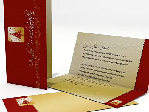 Weihnachtskarten Set | Frohe Weihnachten | 50 Motivpapier DIN LANG | 50 Briefumschläge im DIN LANG-Format | Karten-Set von paperandpicture.de