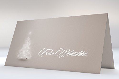 Weihnachtskarten | Verträumter Lichterbaum Grau | 10 weihnachtliche Karten DIN LANG | Grußkarte von dirxbuschinger