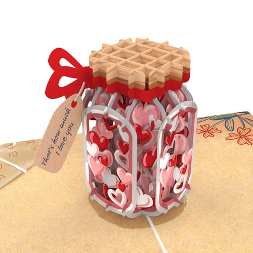 papercrush® Pop-Up Karte „That's How Much I Love You“ - 3D Liebeskarte für Frauen & Männer (Geburtstag, Jahrestag, Hochzeitstag), Muttertagskarte, Liebeserklärung an Lieblingsmensch (Freundin, Freund) von papercrush