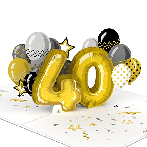 papercrush® Pop-Up Karte 40. Geburtstag - Handgemachte 3D Geburtstagskarte für Frauen und Männer, Glückwunsch zum 40ten Geburtstag, 40 Jahre Jubiläum in der Firma von papercrush