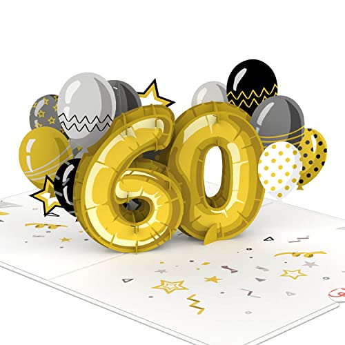 papercrush® Pop-Up Karte 60. Geburtstag - Handgemachte 3D Geburtstagskarte für Frauen und Männer (60 Jahre), Glückwunsch zum 60ten Geburtstag - Besondere Glückwunschkarte inkl. Umschlag von papercrush
