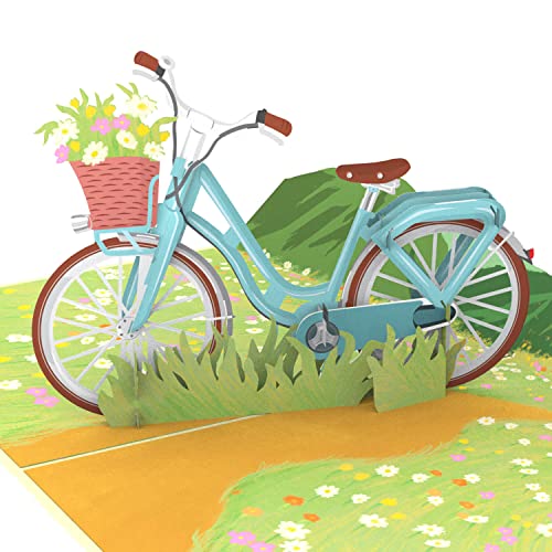 papercrush® Pop-Up Karte Fahrrad mit Blumen - 3D Geburtstagskarte für Frau & Freundin, Glückwunsch zum Geburtstag oder Muttertag für Radfahrer, Gutschein für Fahrradtour, Geldgeschenk für Fahrradhelm von papercrush