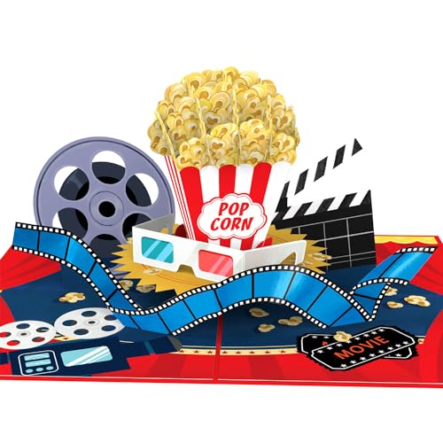 papercrush® Pop-Up Karte Kino Gutschein - 3D Gutscheinkarte für Filmabend oder als Verpackung für Kinogutschein - Handgemachte Geburtstagskarte mit Popcorn & Cola, Geschenkidee zum 18. Geburtstag von papercrush