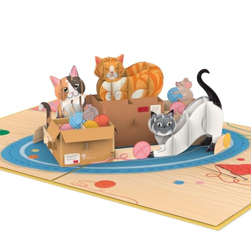 papercrush® Pop-Up Karte Niedliche Katzen [NEU!] - Handgemachte 3D Geburtstagskarte mit Katze für Frau, Freundin & Mädchen - Besondere Glückwunschkarte zum Geburtstag von Katzenliebhaber von papercrush